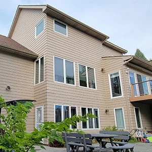 Classic horizontal clapboard siding on a home