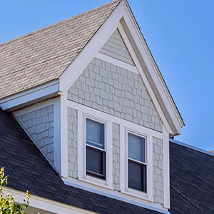 Shake and shingle siding with rustic layered texture